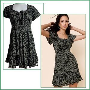 Francesca’s Meghan Animal Print A-Line Mini Dress Size M